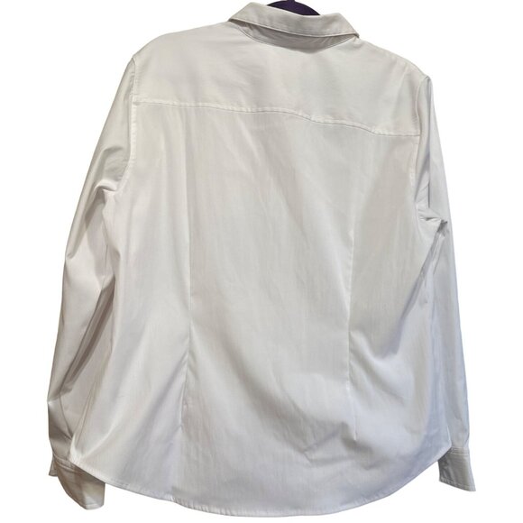 Women's Time & Tru Button-Down White Blouse Polyester Blend Size XXL(20) - Picture 2 of 15